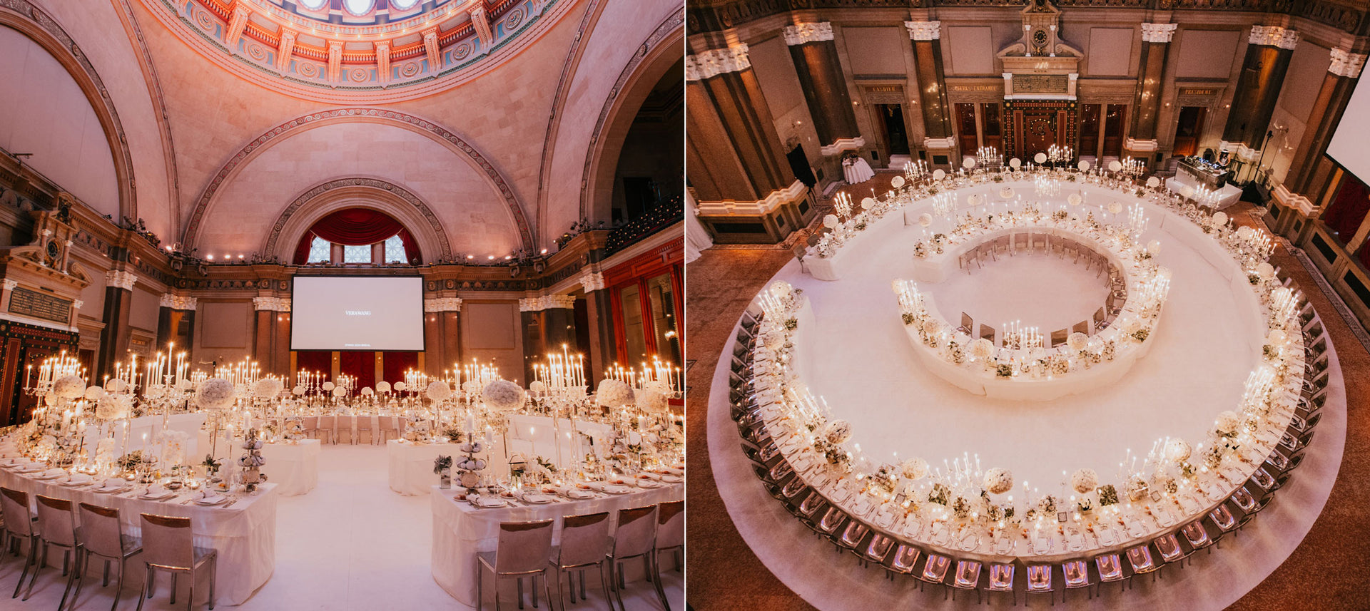 A circular event space in an elegant ballroom featuring a dome roof.