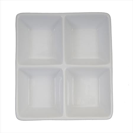 Party Rental Products 4 Section 6 inch  x 6 inch  Square  Tasting/Mini Dishes