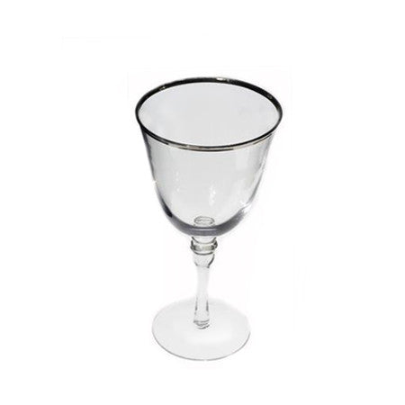 Silver Rim Water Glass 12 oz