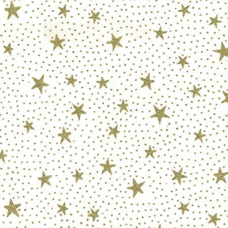 Party Linens Starry Night White with Gold Sheer Toppers