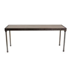 Tribeca 6' x 24" Communal  Table with Driftwood Top - Metal Frame - 42" Height