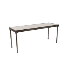 Tribeca 6' x 24" Communal  Table with White Wash Top - Metal Frame - 42" Height