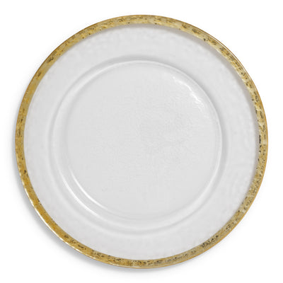 Alpine Gold Band Clear Glass Charger