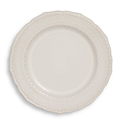 Antique Ecru Lace Ceramic Charger