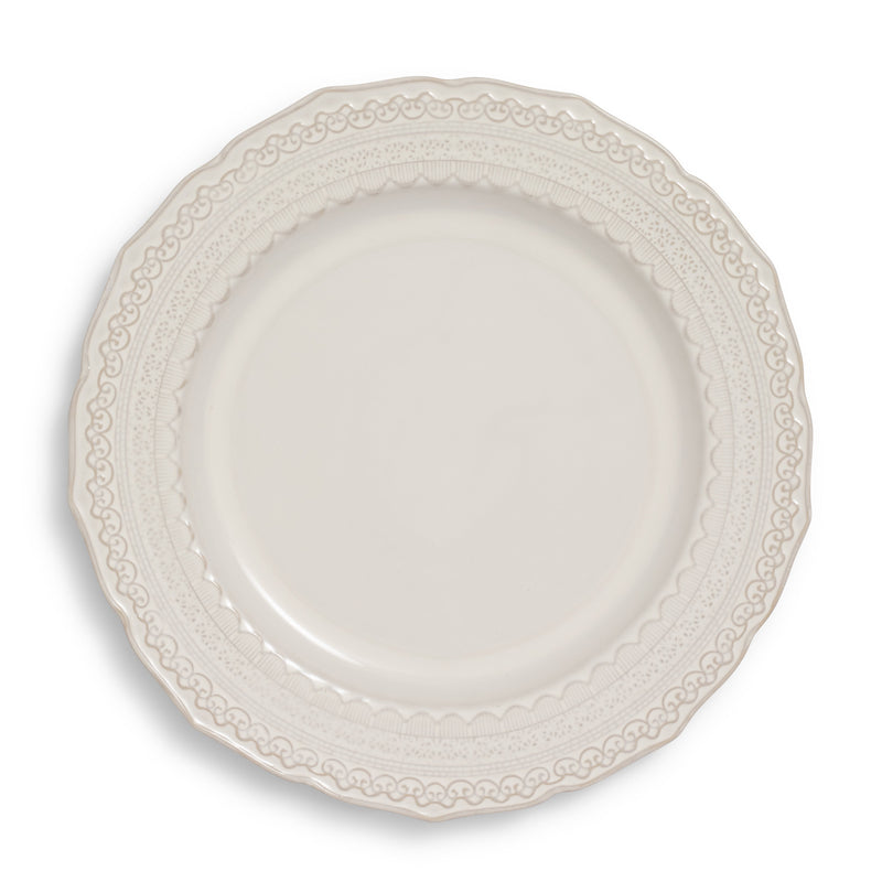 Antique Ecru Lace Ceramic Charger