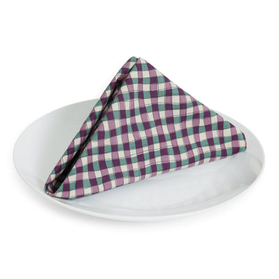 Aubergine Check Napkin
