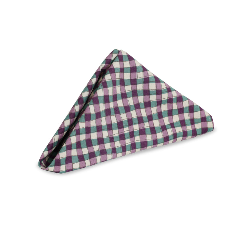 Aubergine Check Napkin