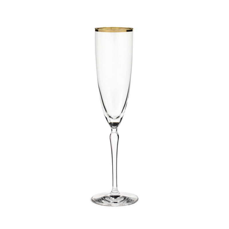 Audrey Gold Rim Champagne Flute 8oz