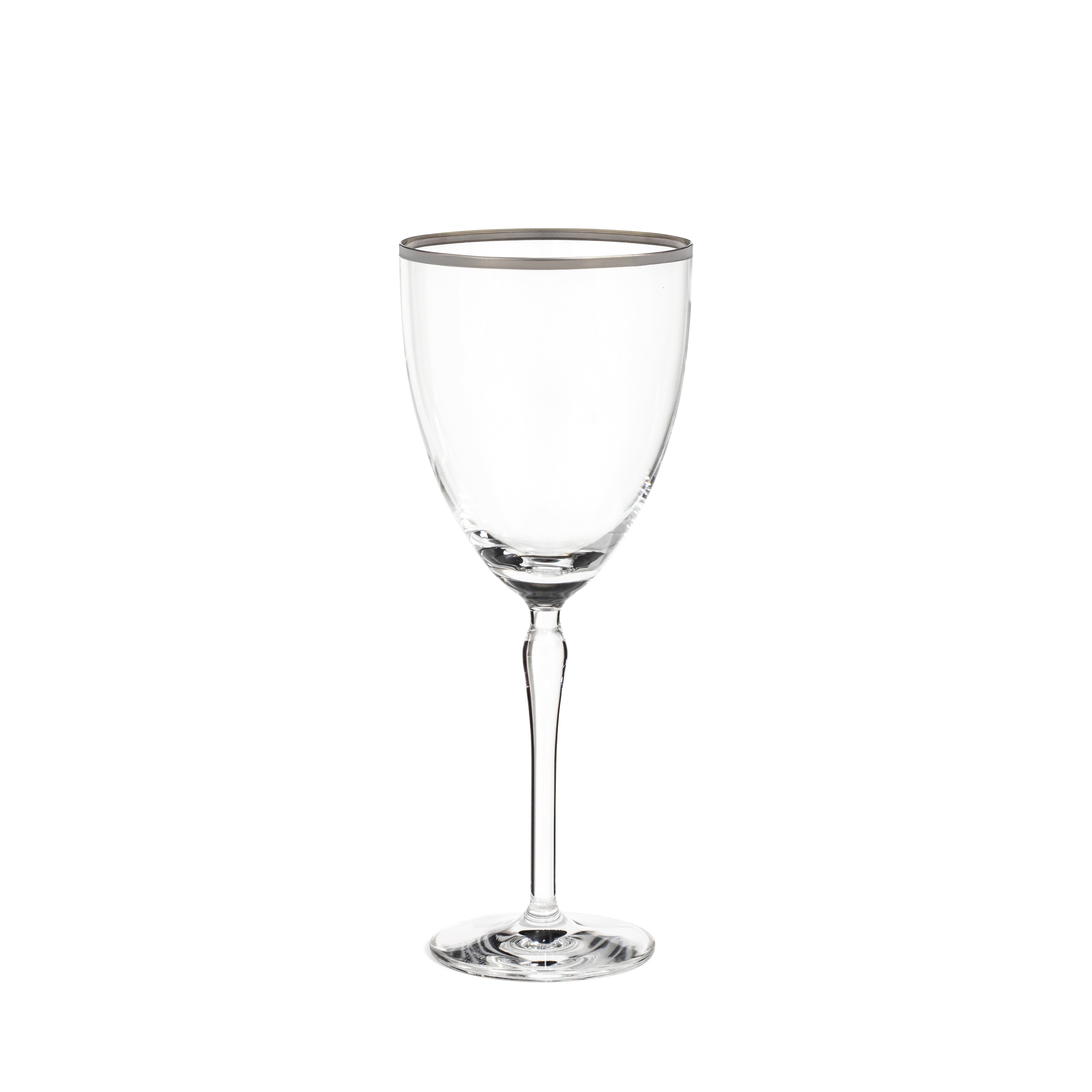 Audrey Silver Rim Water Glass 14oz