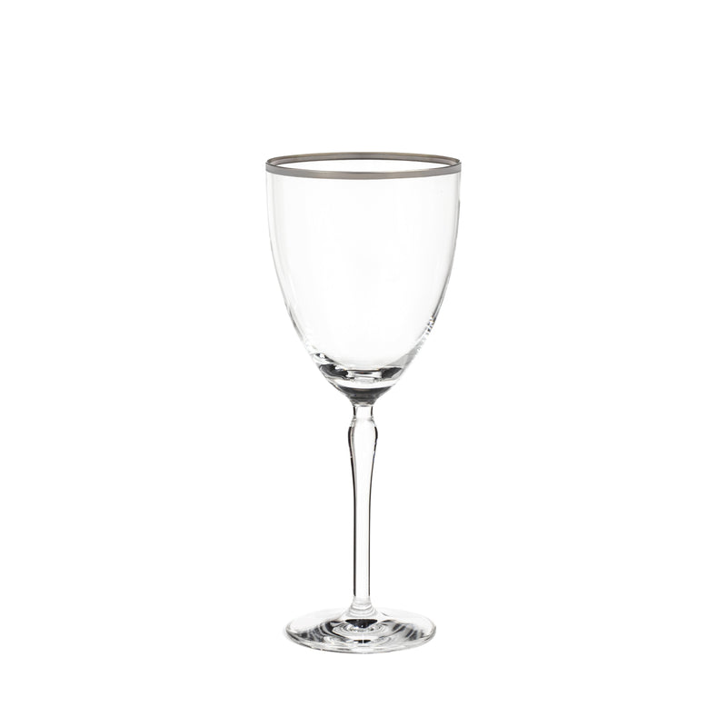 Audrey Silver Rim Water Glass 14oz