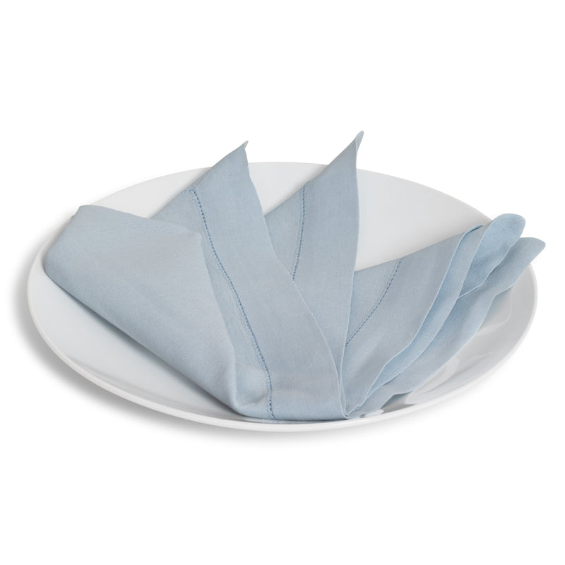 Hemstitched Baby Blue Dinner Napkin