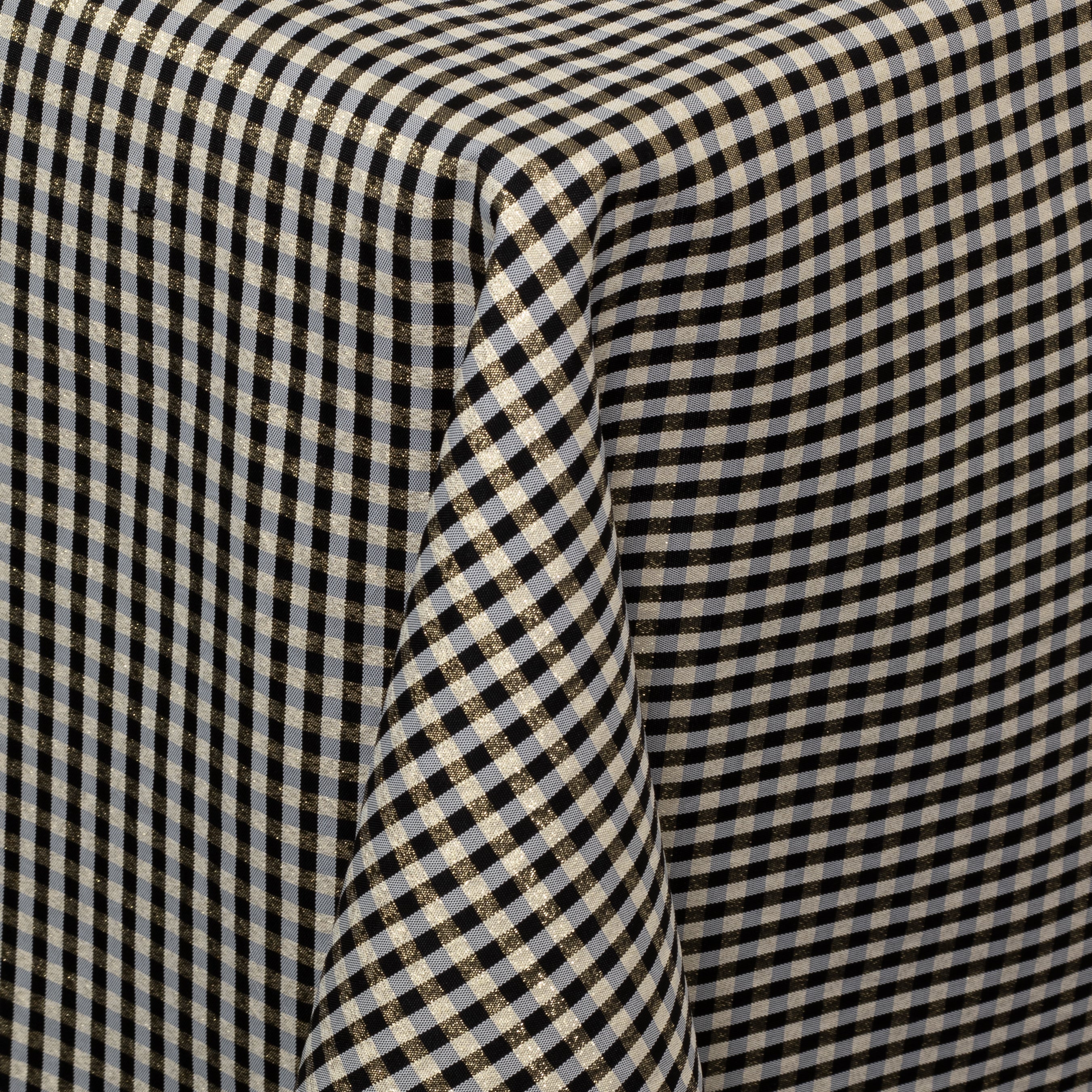 Black and Gold Taffeta Check
