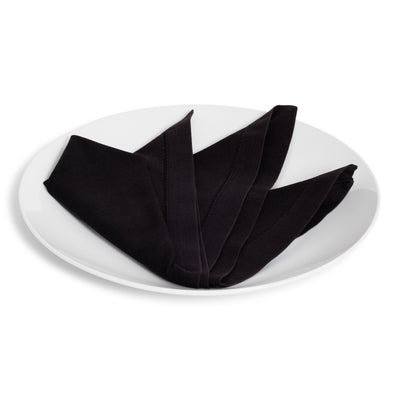 Hemstitched Black Dinner Napkin