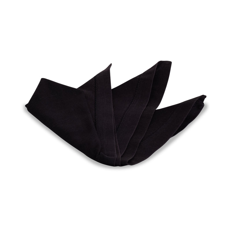 Hemstitched Black Dinner Napkin
