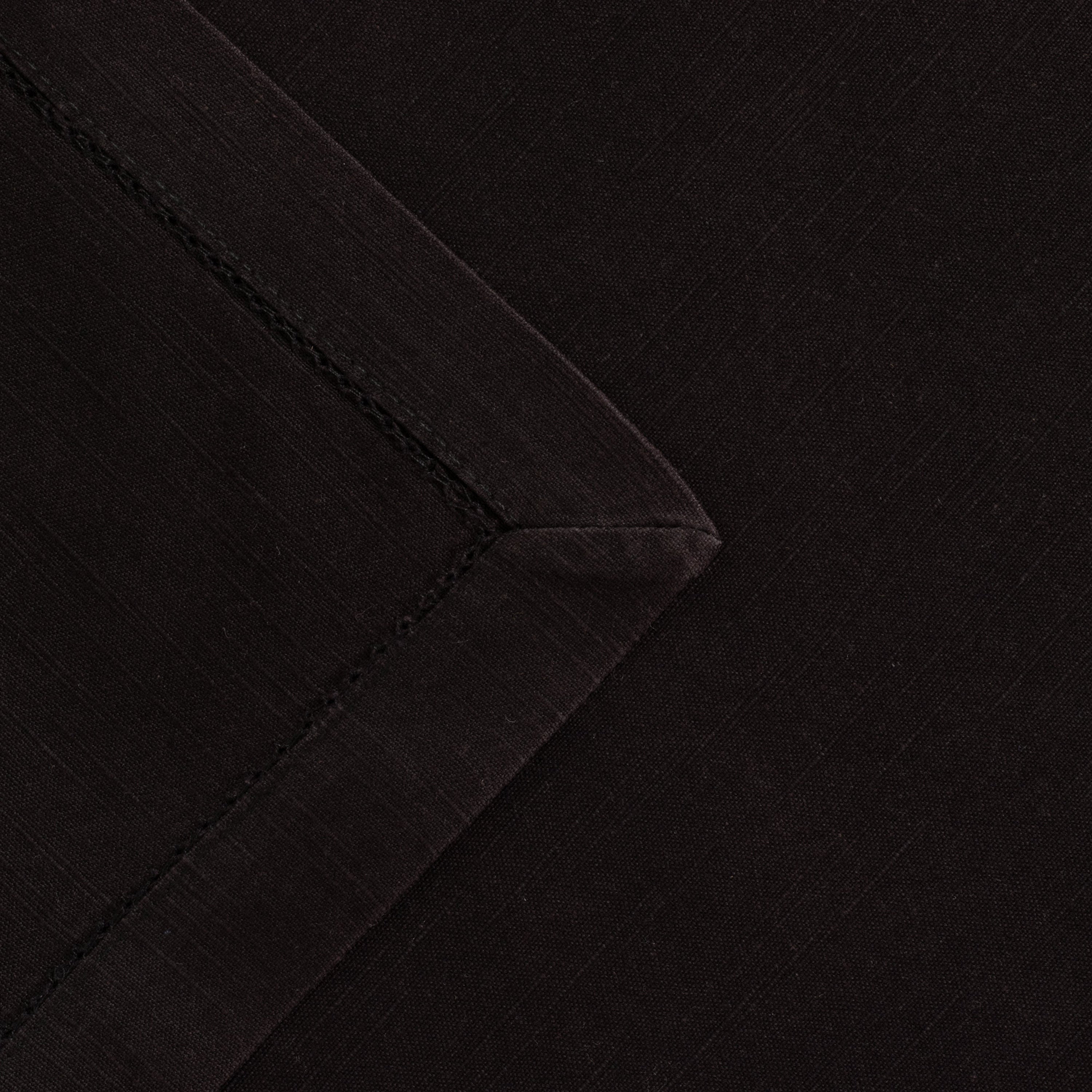Hemstitched Black Dinner Napkin