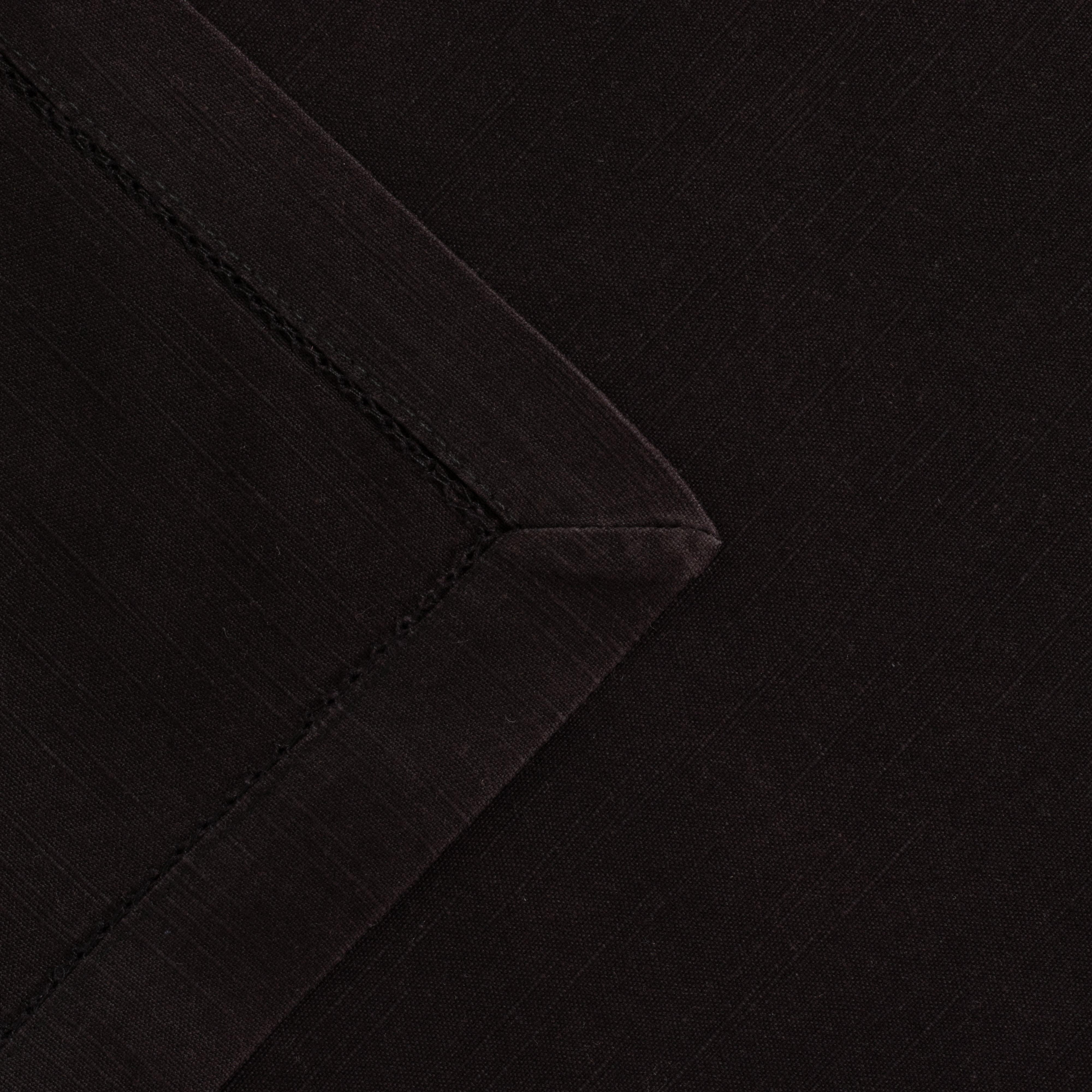 Hemstitched Black Dinner Napkin