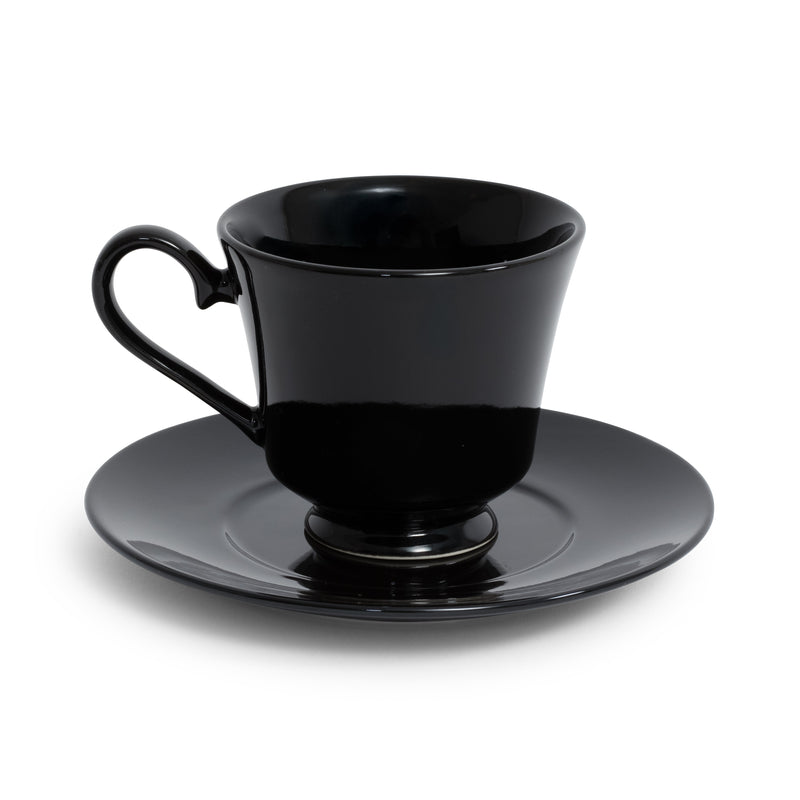Black Rim Cup/Saucer