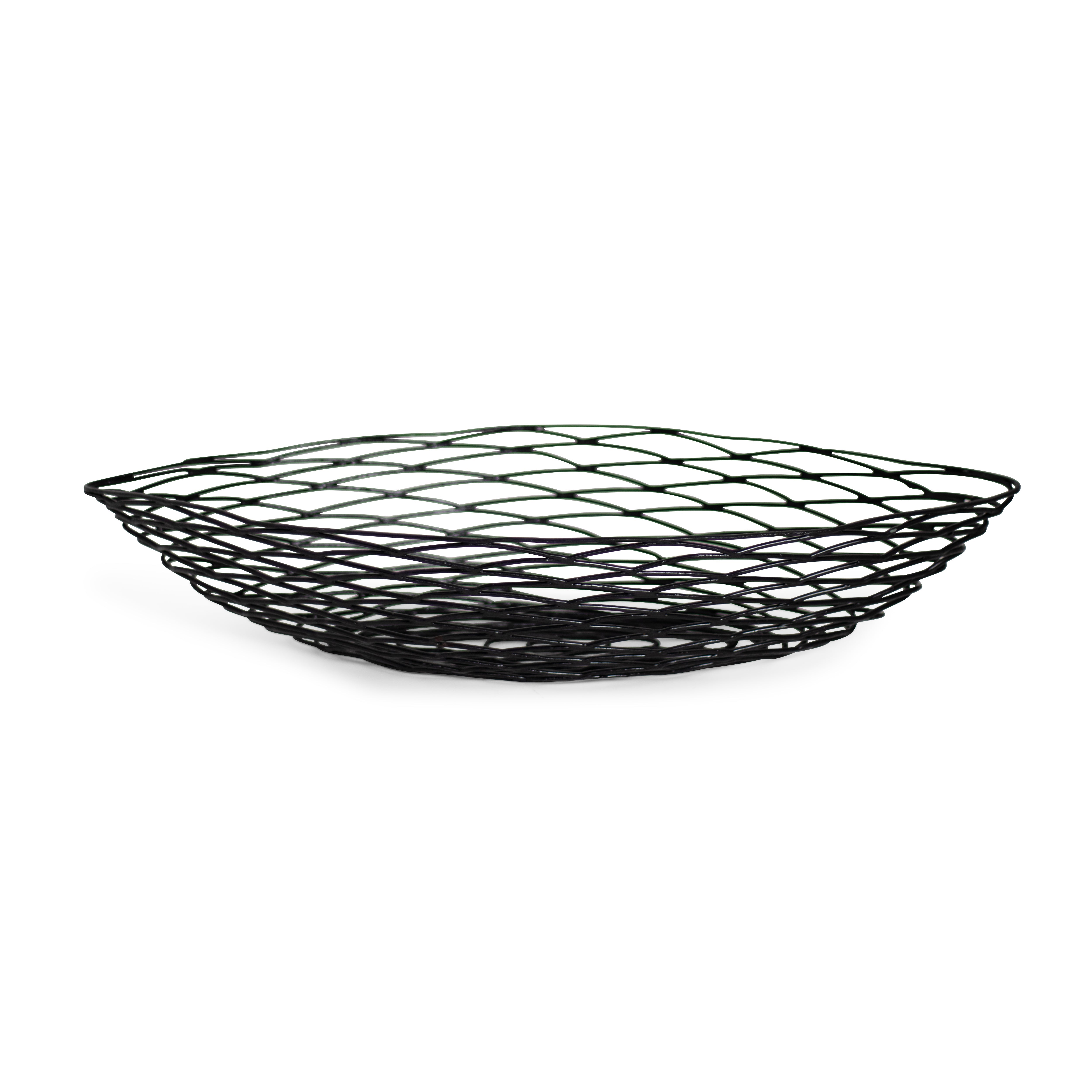 Black Wire Canoe Basket 20"L