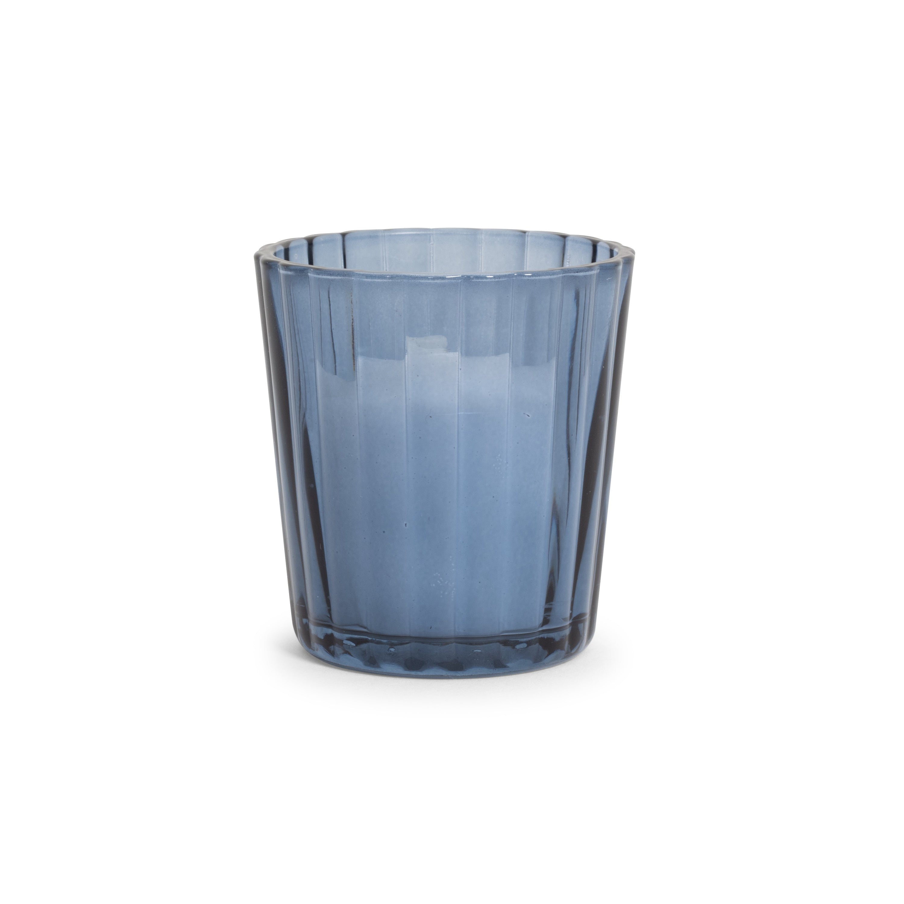 Blue Fluted Glass Votive