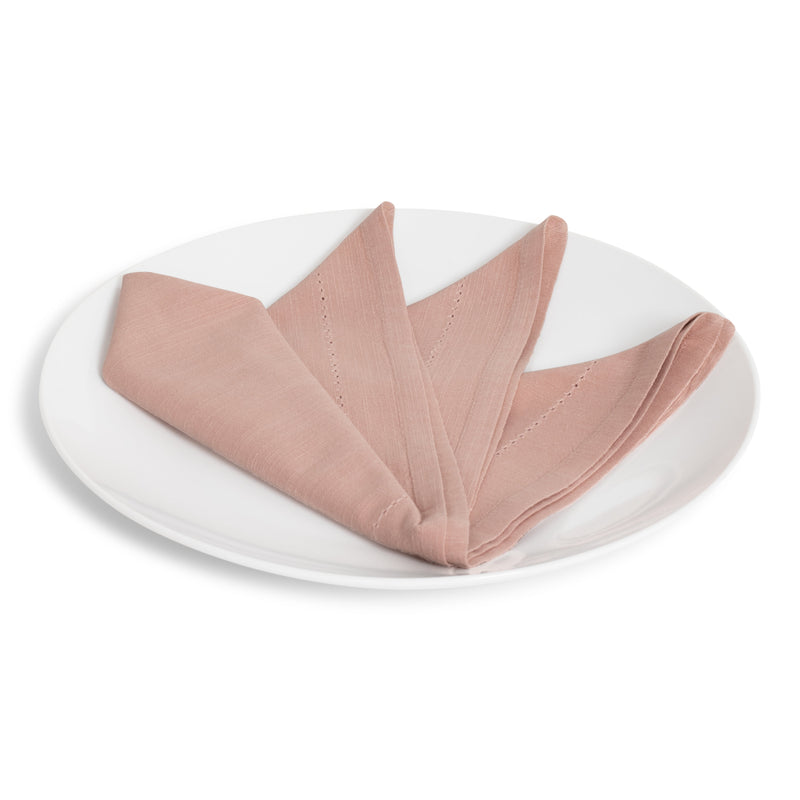 Hemstitched Blush Dinner Napkin