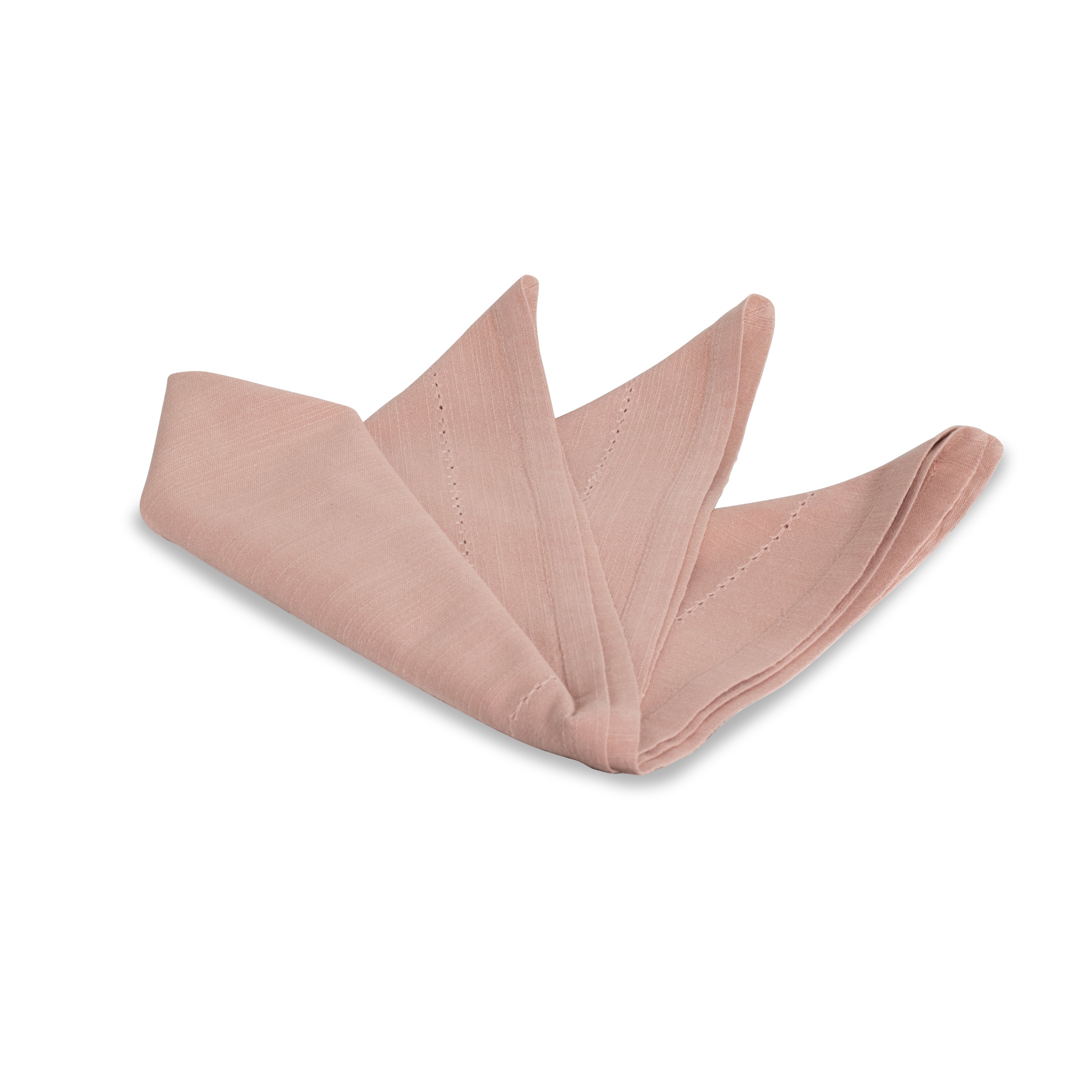 Hemstitched Blush Dinner Napkin