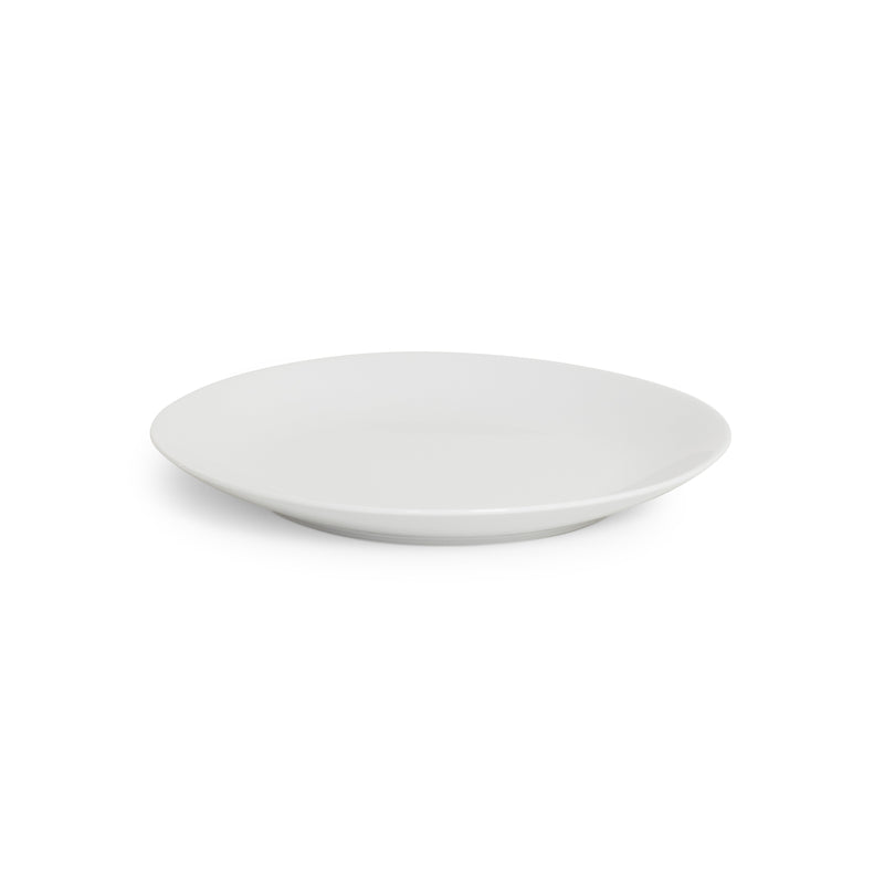 Ceramic White Coupe Round Platter 14"