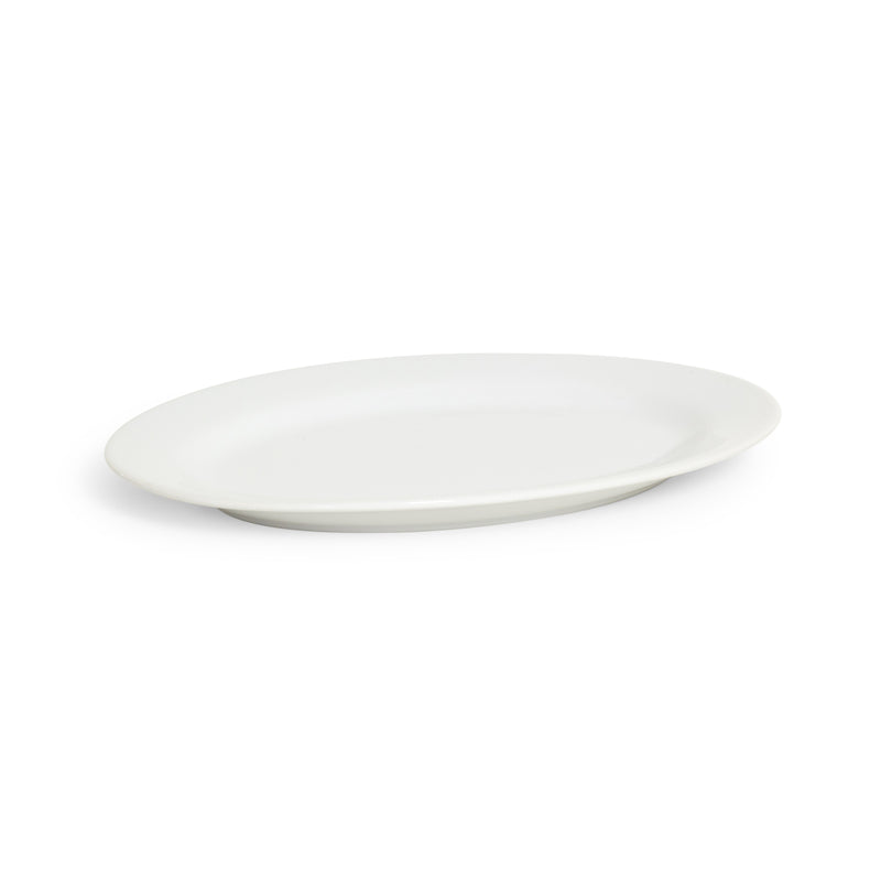 Ceramic White Rim Oval Platter