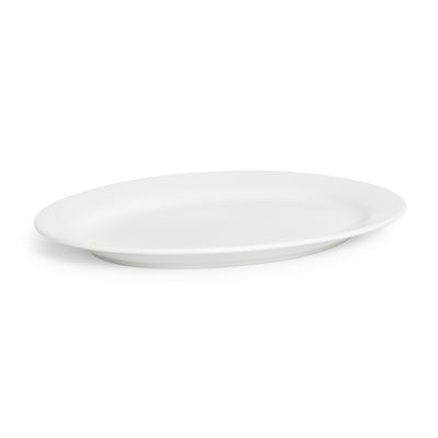 Ceramic White Rim Oval Platter