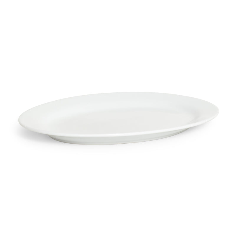 Ceramic White Rim Oval Platter