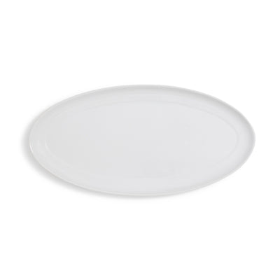 Ceramic White Rim Oval Platter 20"L x 10"W