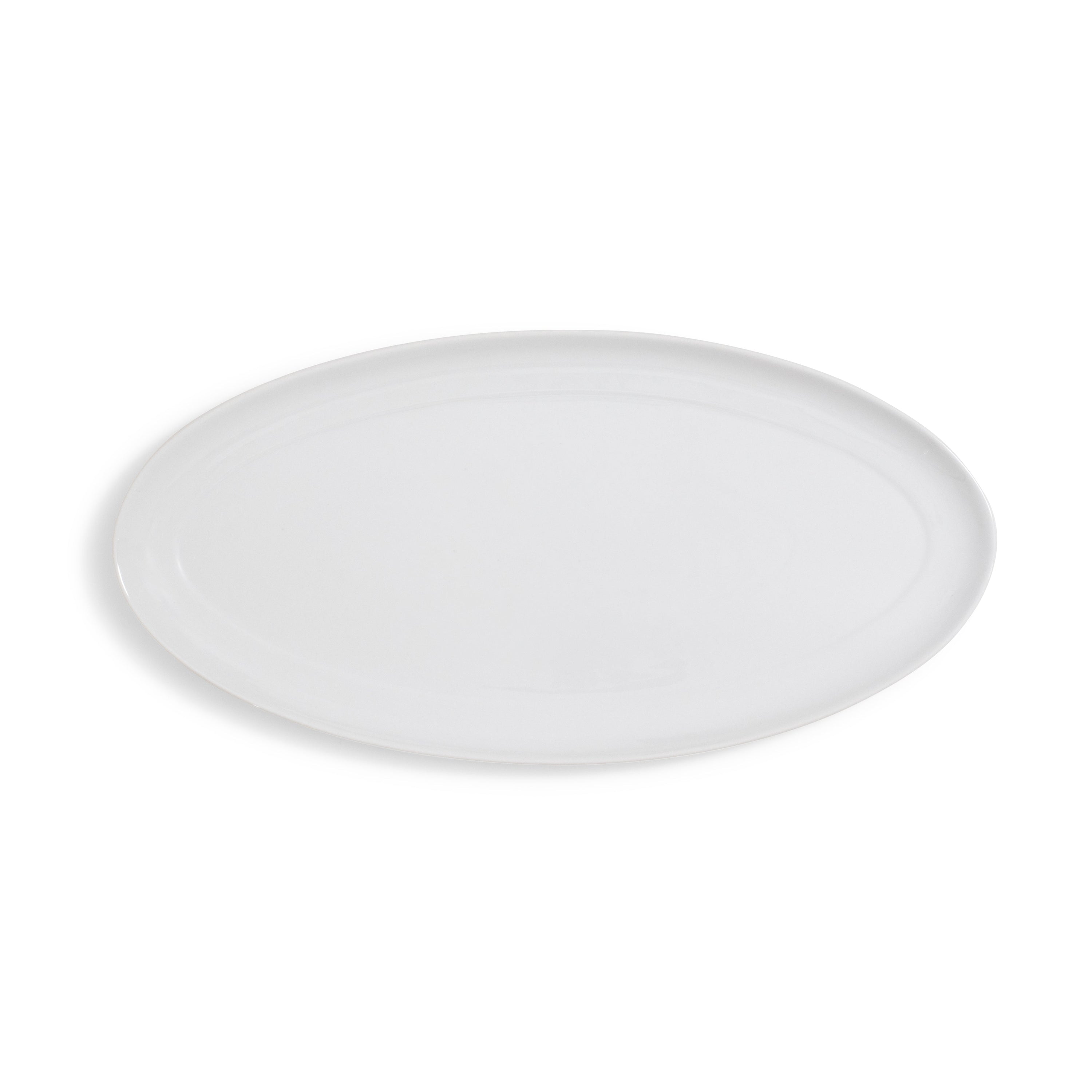 Ceramic White Rim Oval Platter 20"L x 10"W