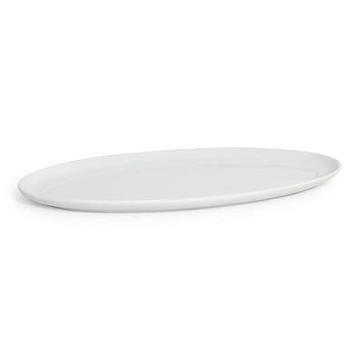 Ceramic White Rim Oval Platter 20"L x 10"W