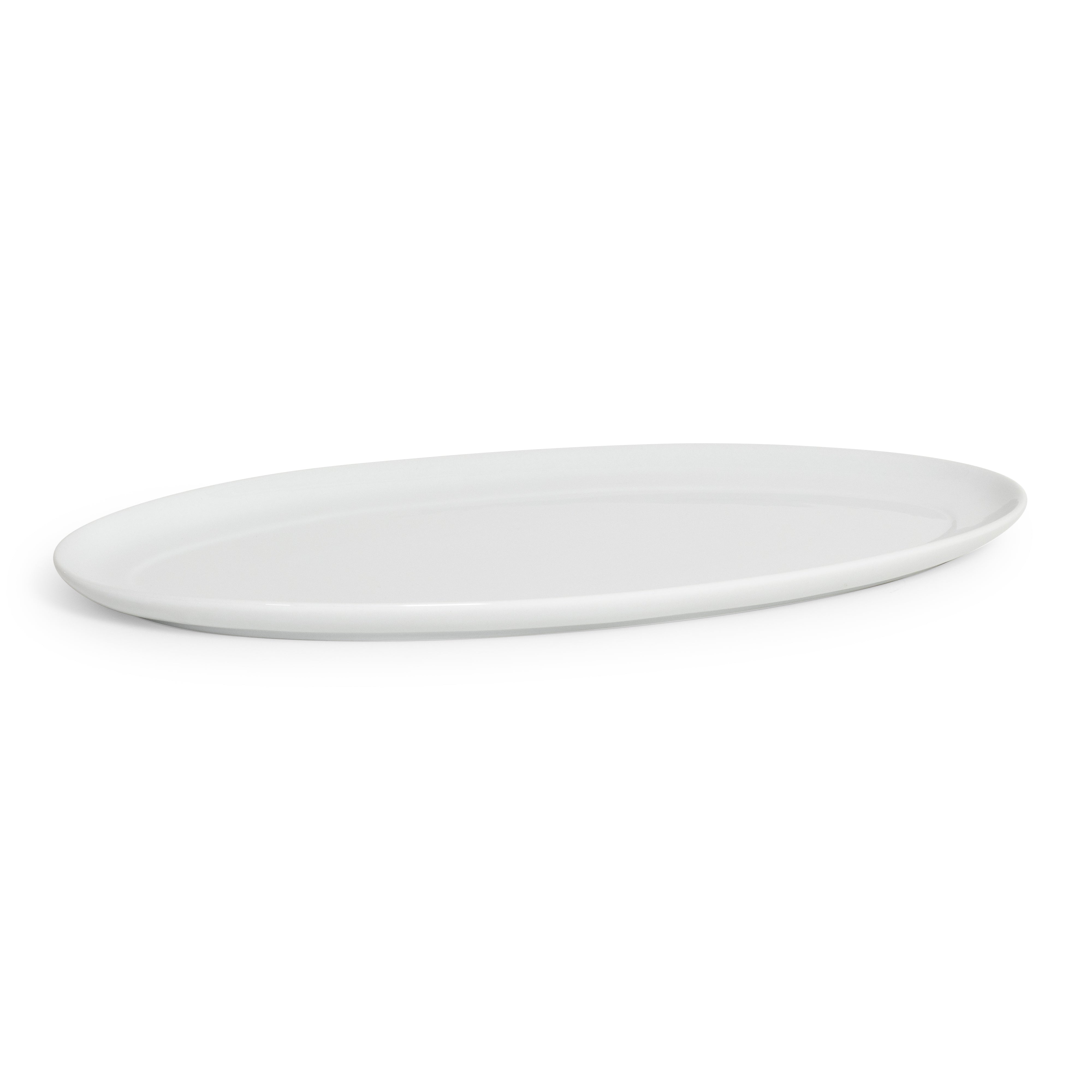 Ceramic White Rim Oval Platter 20"L x 10"W