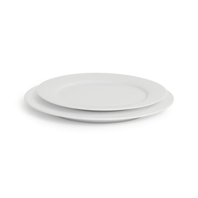Ceramic White Rim Round Platter