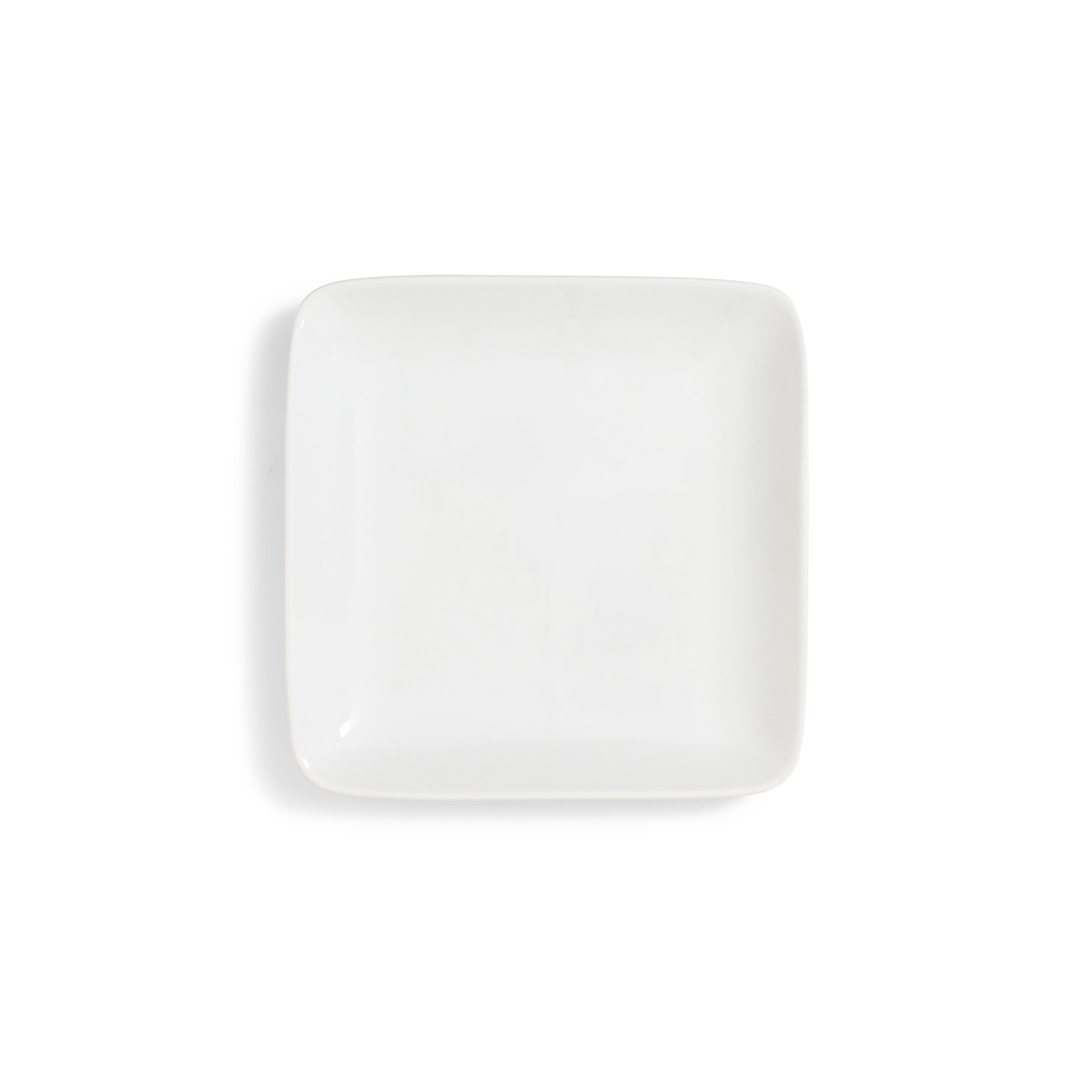 Ceramic White Square Coupe Platter 12"