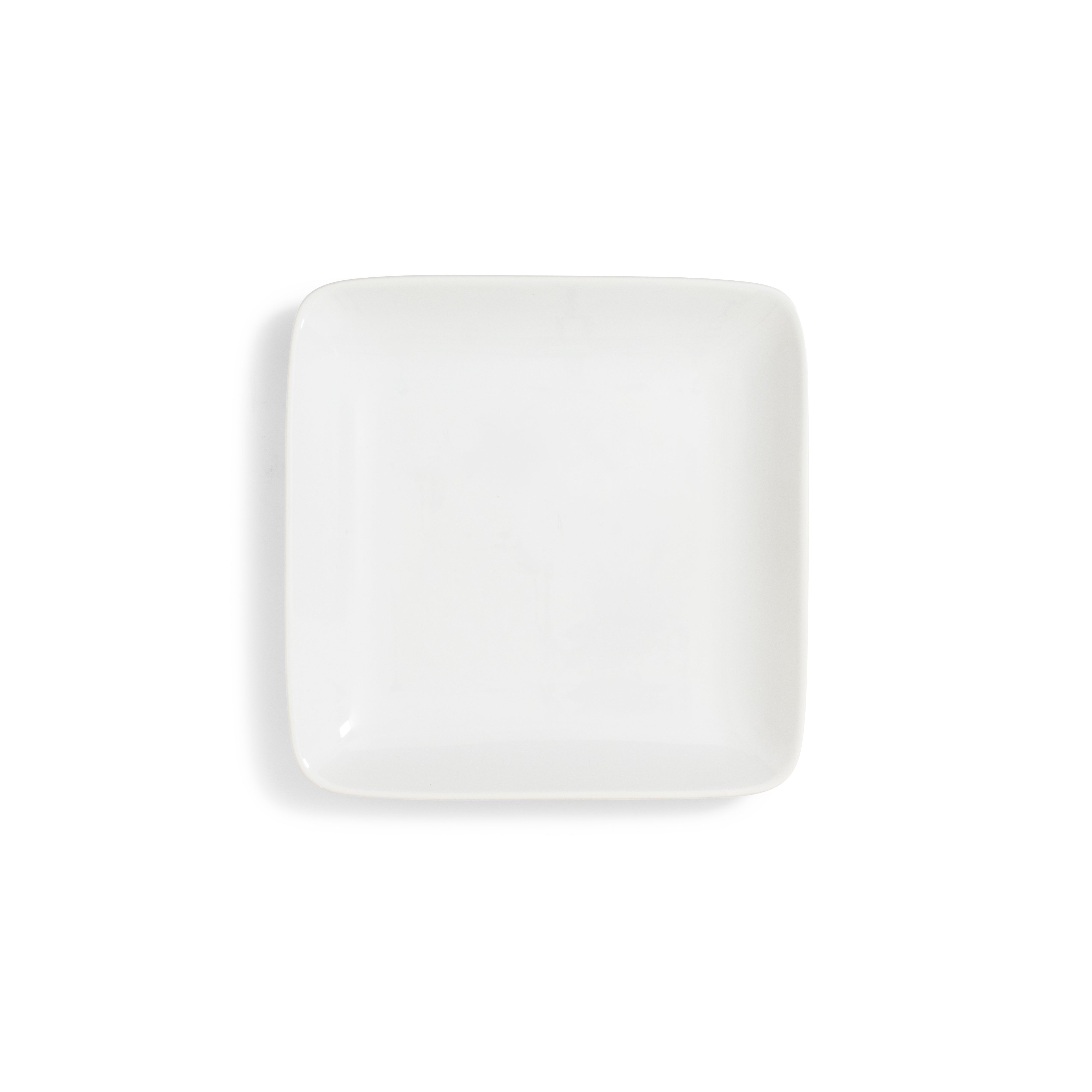 Ceramic White Square Coupe Platter 12"