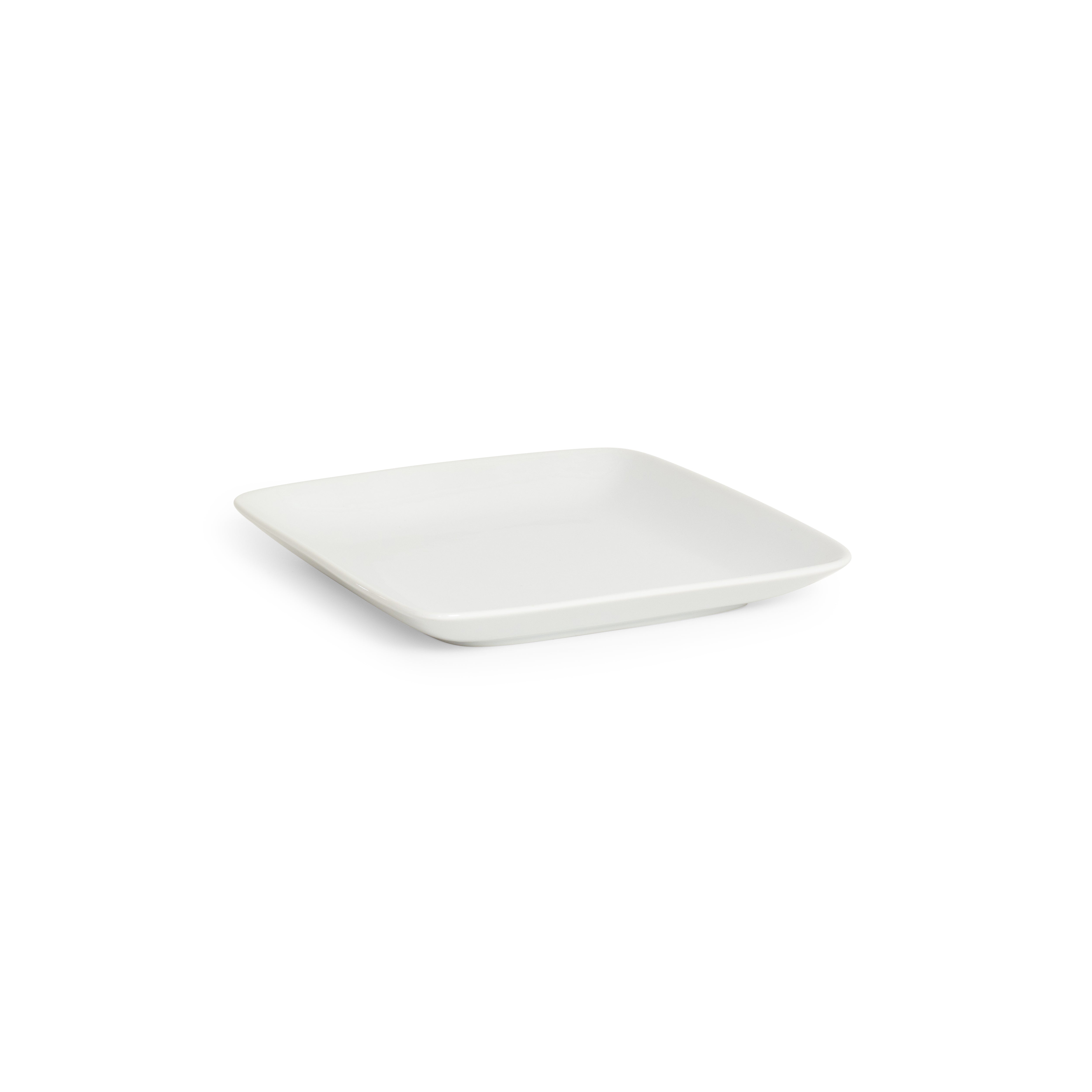 Ceramic White Square Coupe Platter 12"