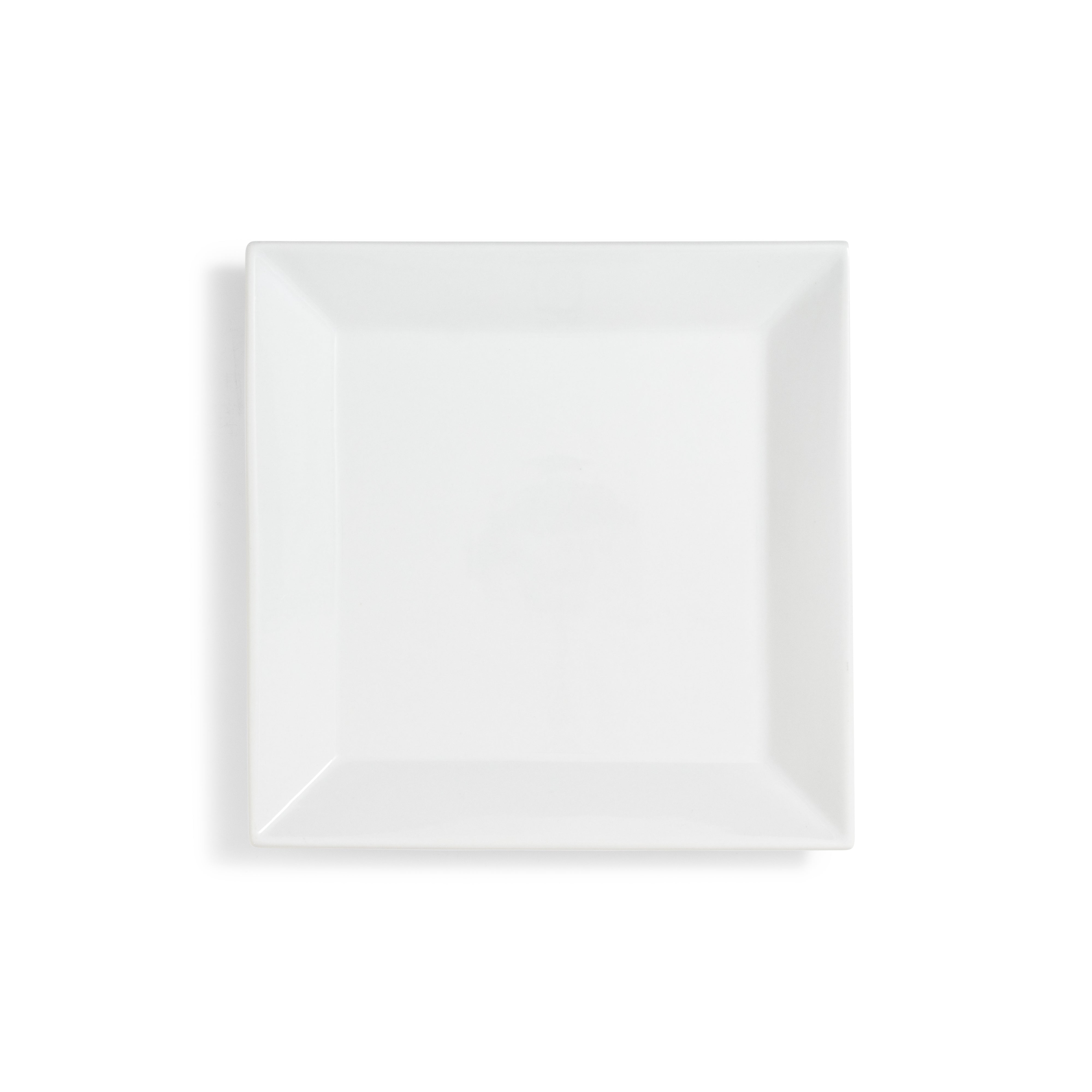 Ceramic White Square Raised Edge Platter