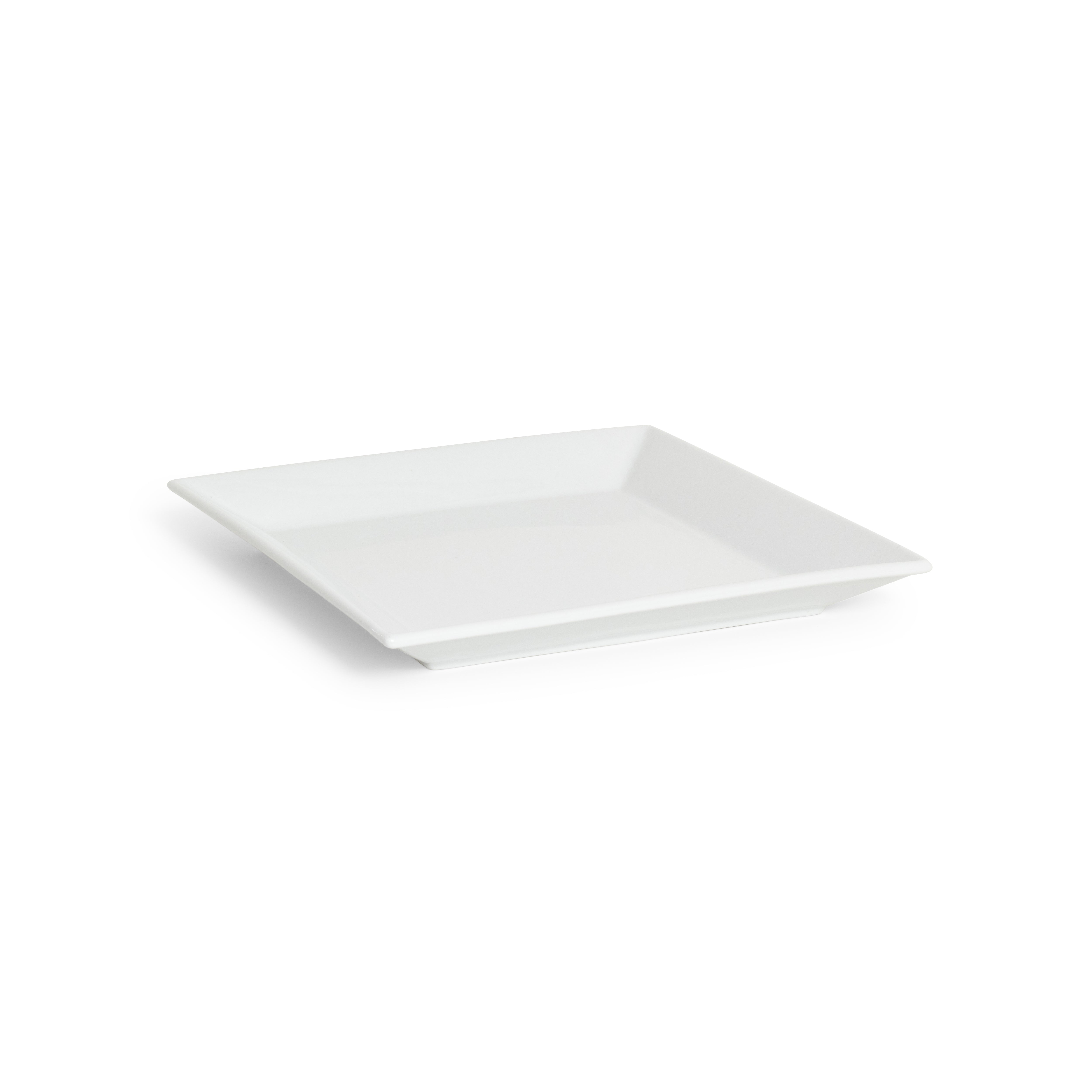 Ceramic White Square Raised Edge Platter