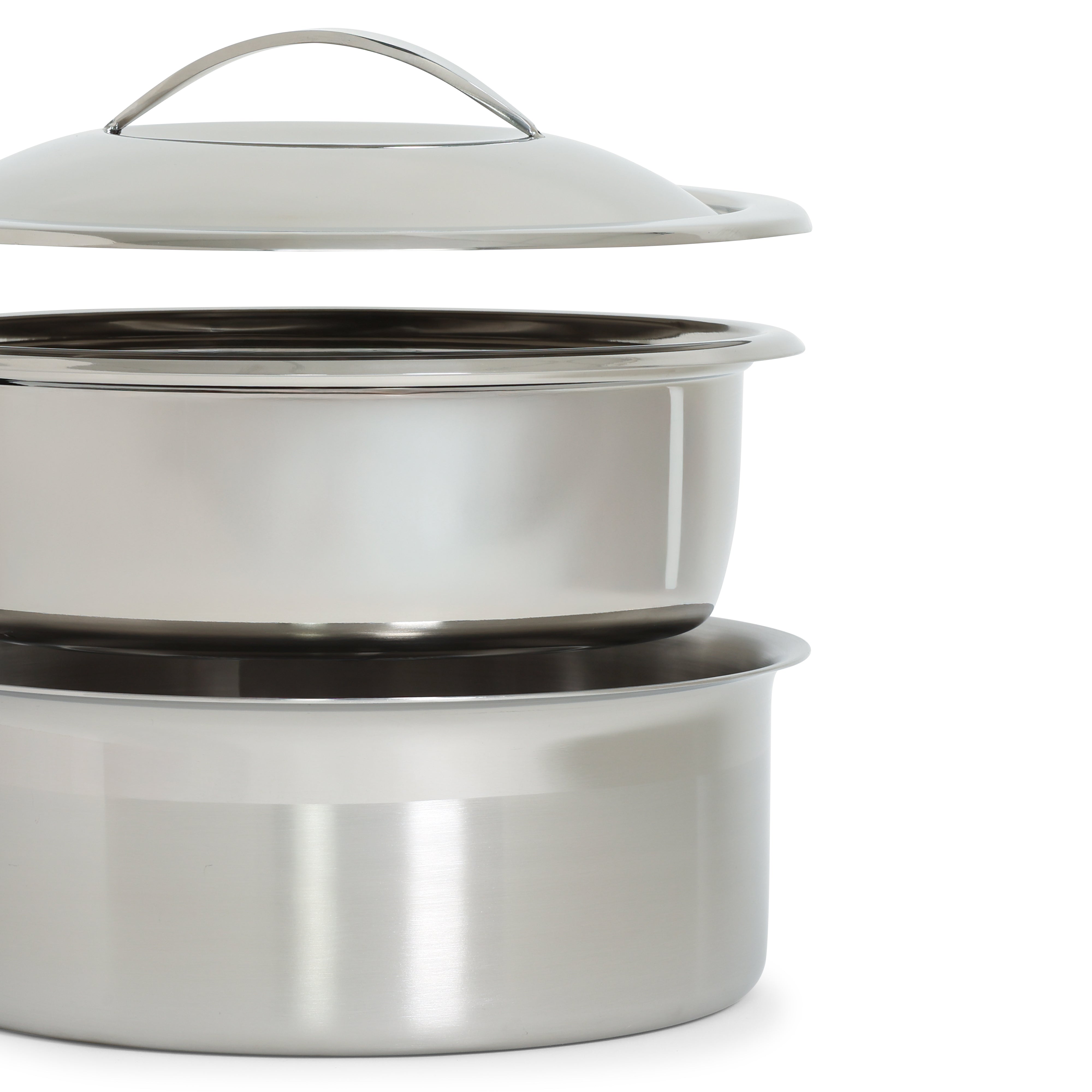 Chafer Pot Brushed Stainless Round w/Handle 4qt
