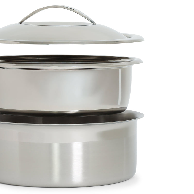 Chafer Pot Polished Stainless Round w/Handle 4qt