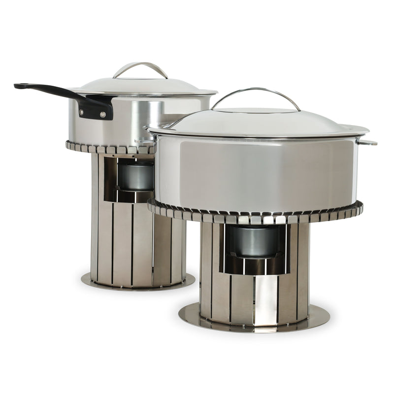 Chafer Pot Brushed Stainless Round