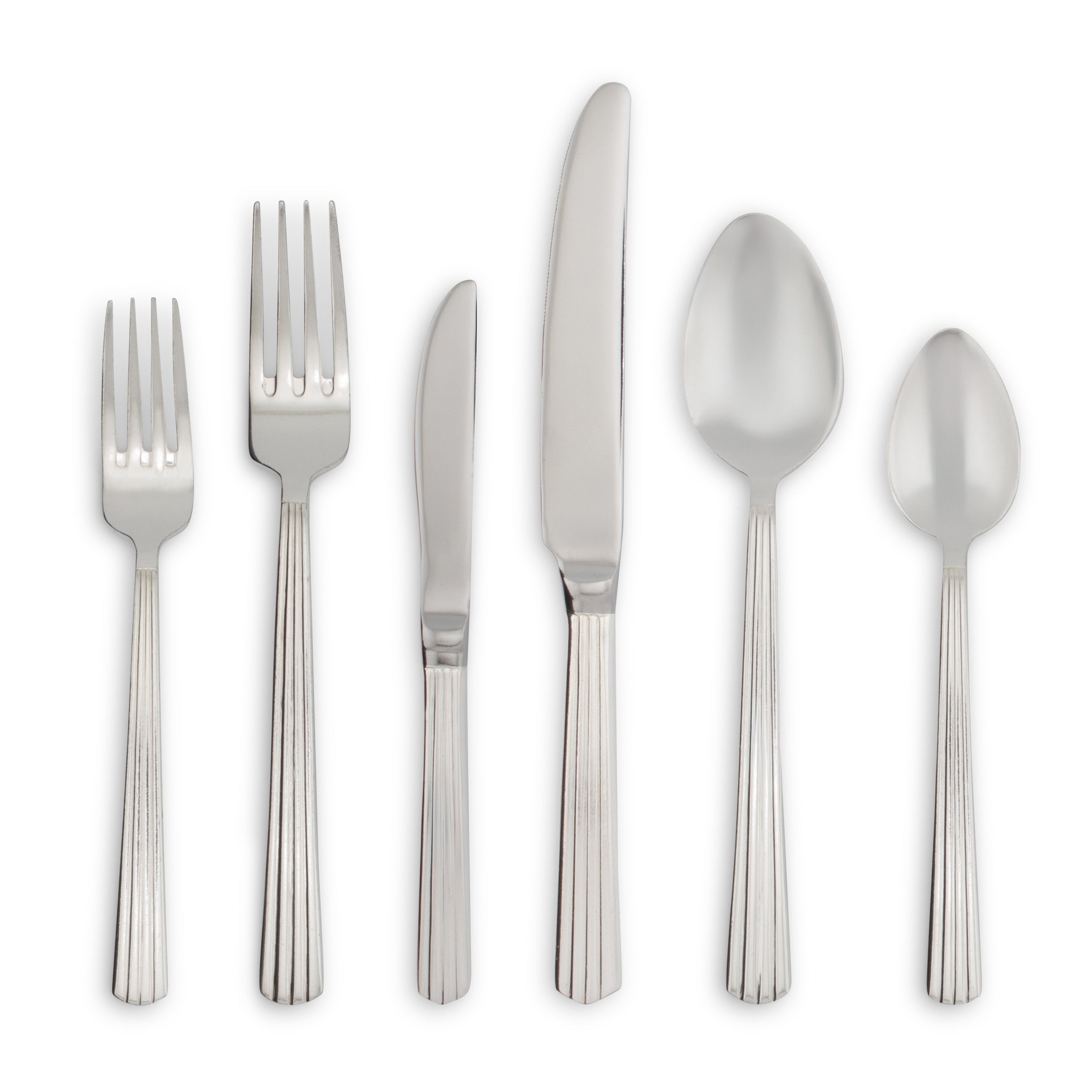 Deco Silver Ribbed Flatware