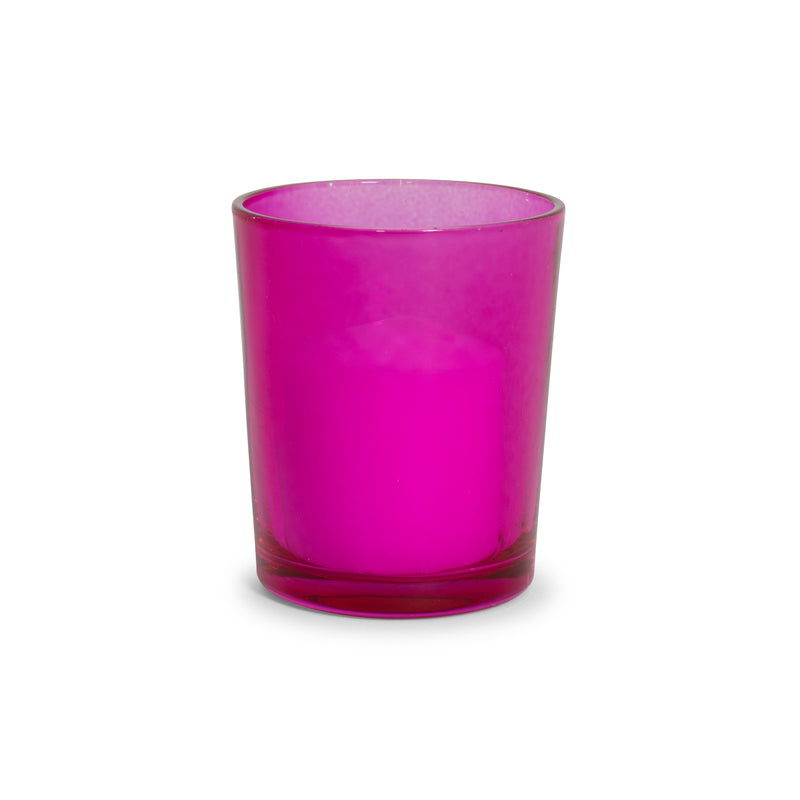 Hot Pink Glass Votive