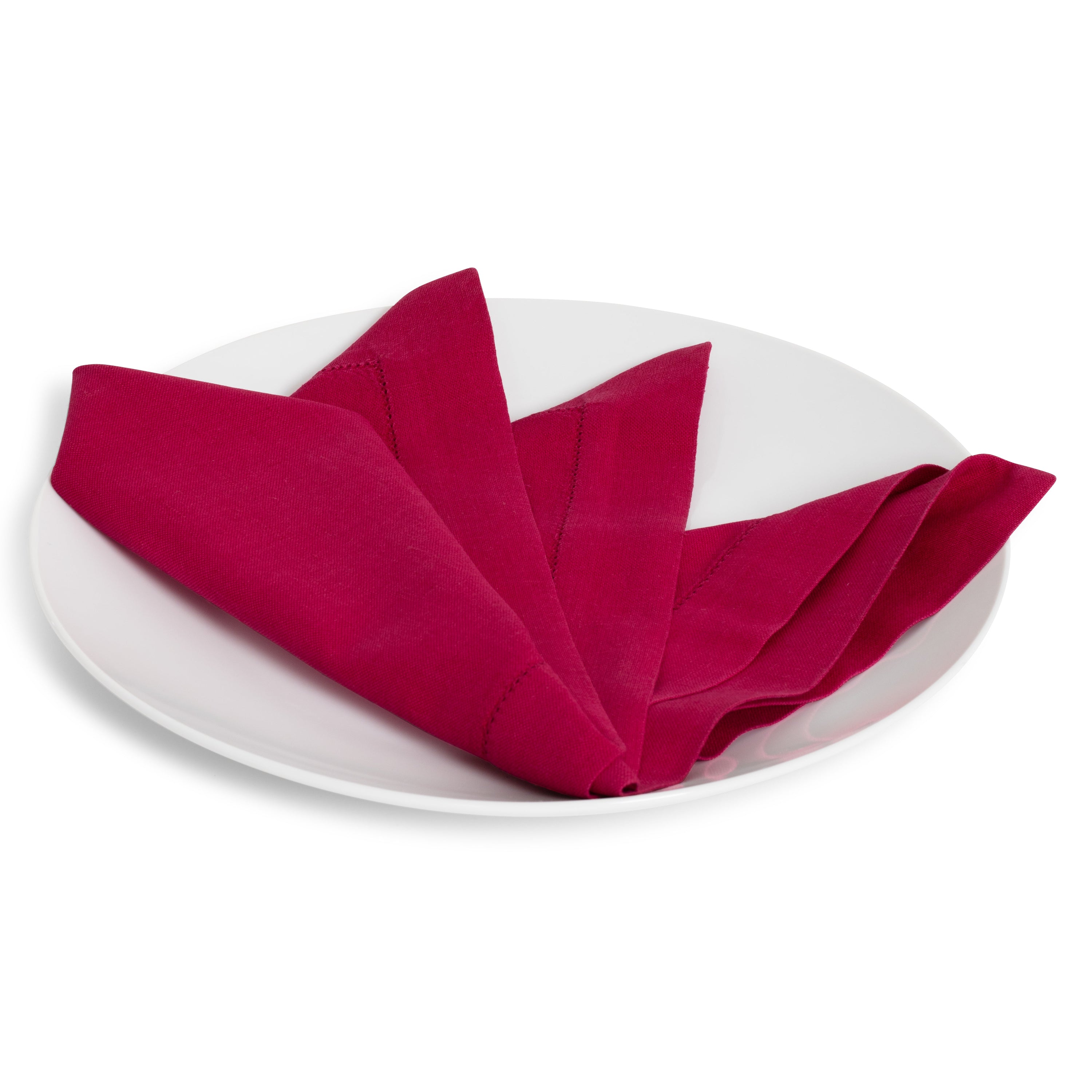 Hemstitched Fuchsia Dinner Napkin