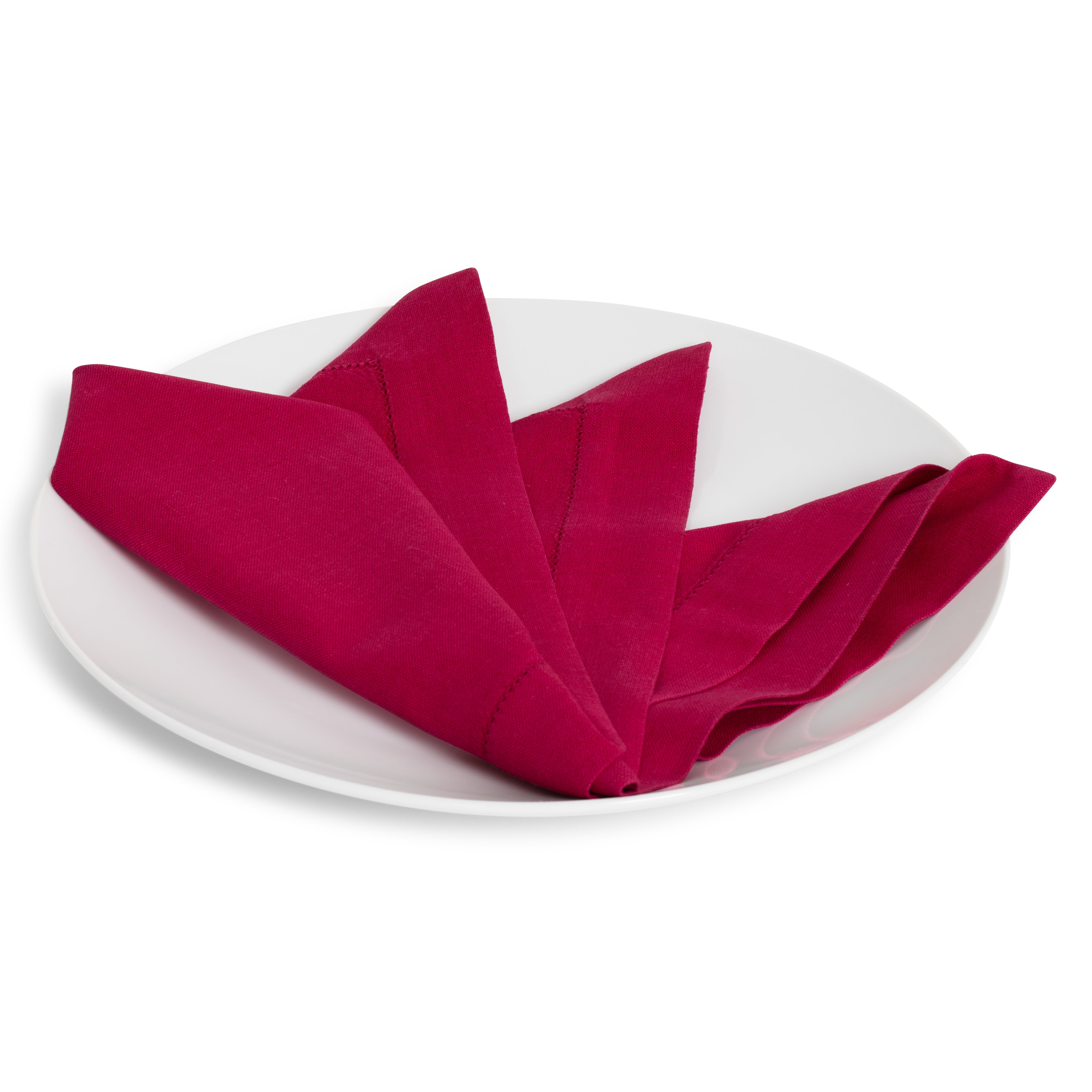 Hemstitched Fuchsia Dinner Napkin