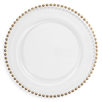 Beaded Clear Glass Charger