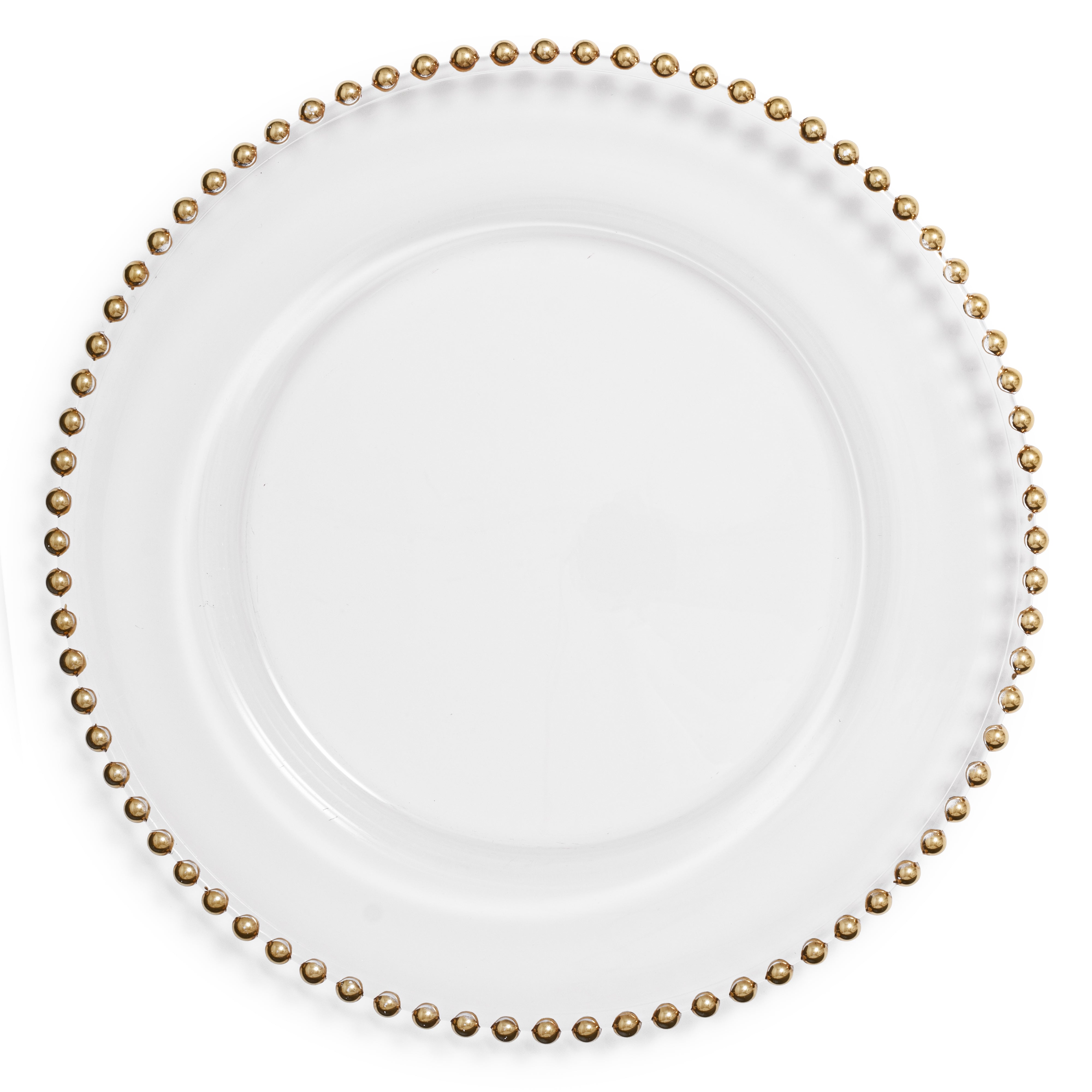Beaded Clear Glass Charger