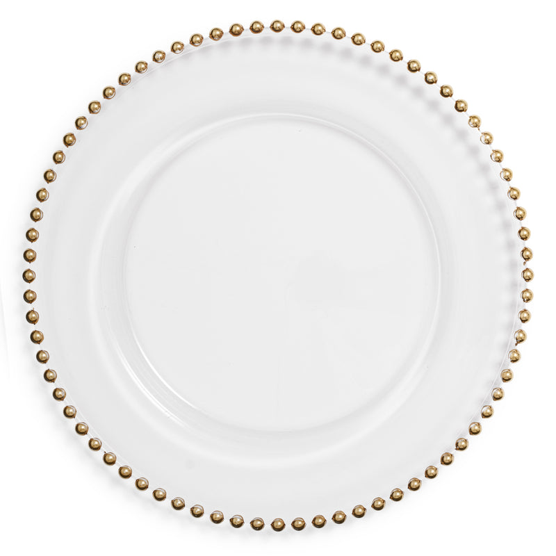 Beaded Clear Glass Charger