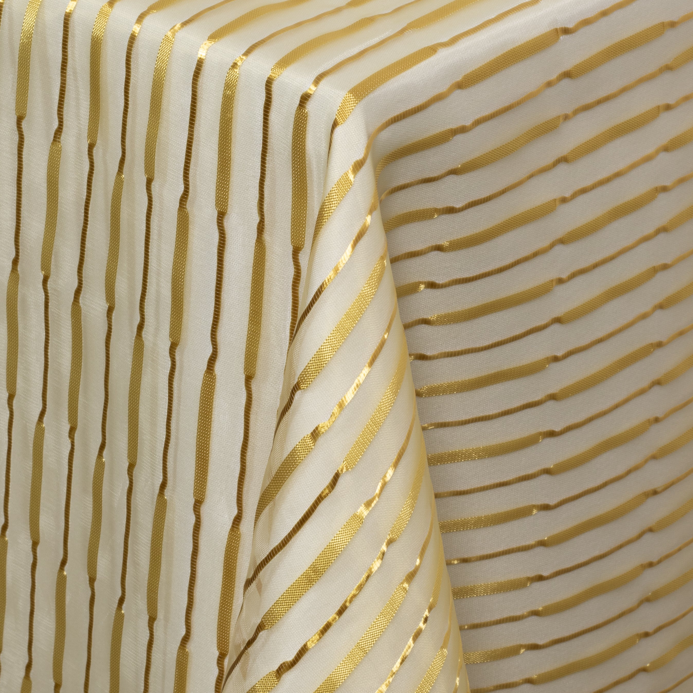 Gold Organza Sheer Stripe